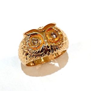 18金 梟モチーフ デザインリング